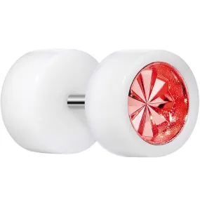 0 Gauge White Acrylic Red Dual Flashy Tire Rim Cheater Plug