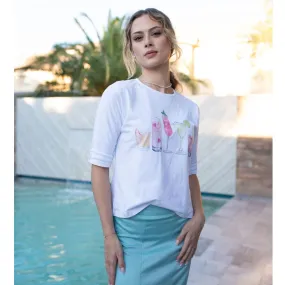 3/4 Sleeve Cocktails Tee by Adina LV