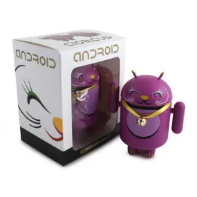 Android Mini Collectible Lucky Cat Series - Purple Lucky Cat w/ Collar Bell