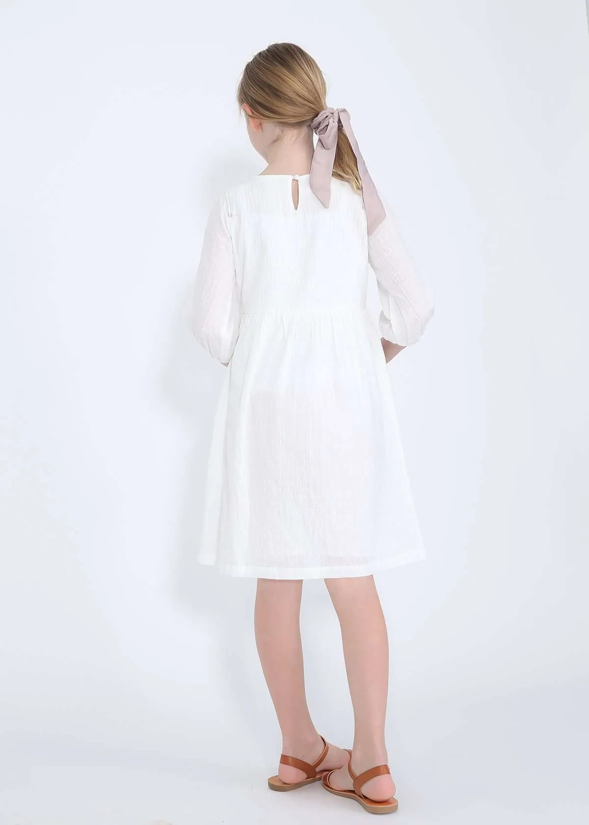 Button Down Peasant Midi Dress-FINAL SALE