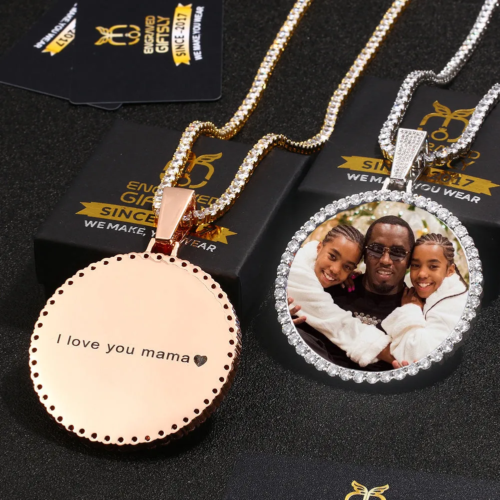 Custom Photo Medallion Necklace- Plating Of Gold Medallion Necklace Christmas Gifts For Dad