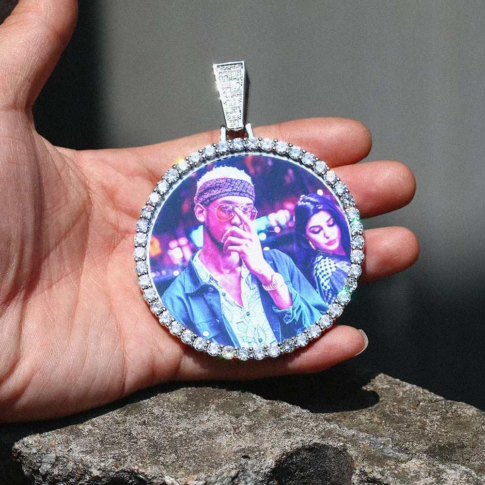 Custom Photo Medallion Necklace- Plating Of Gold Medallion Necklace Christmas Gifts For Dad