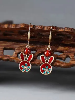 Dangle Earrings: Auspicious Bunny