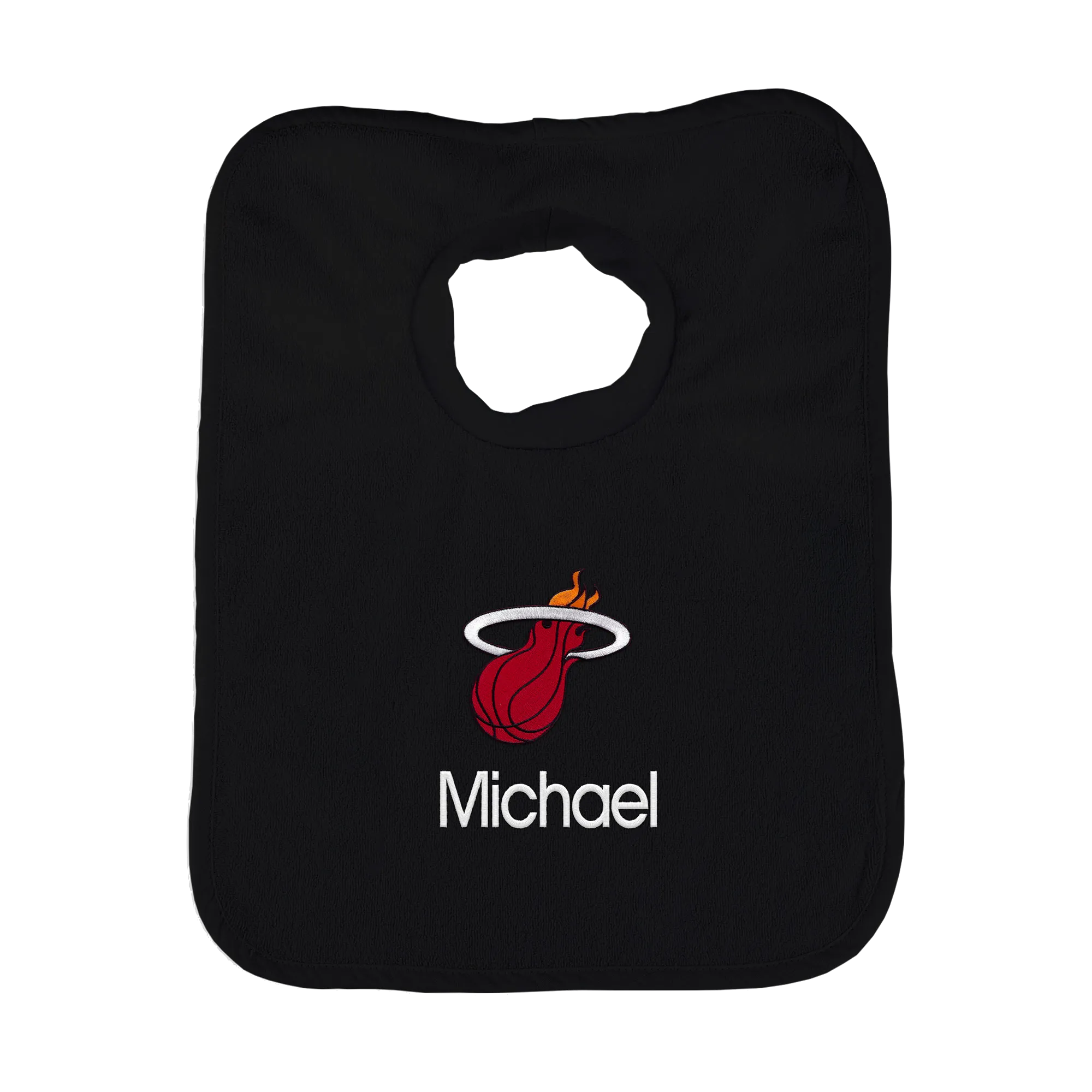 Designs by Chad and Jake Miami HEAT Custom Infant Pullover Black Bib