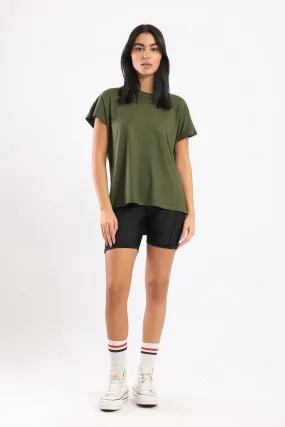 ELEVATE ATHLEISURE TOP - KHAKI