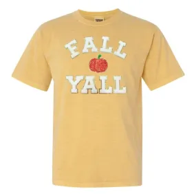 'Fall Y'all Sequin Pumpkin' Letter Patch T-Shirt