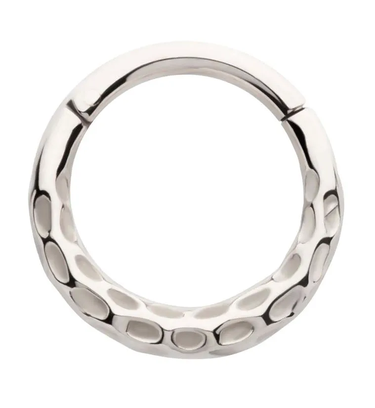 Hammered Rim Stainless Steel Hinged Segment Ring