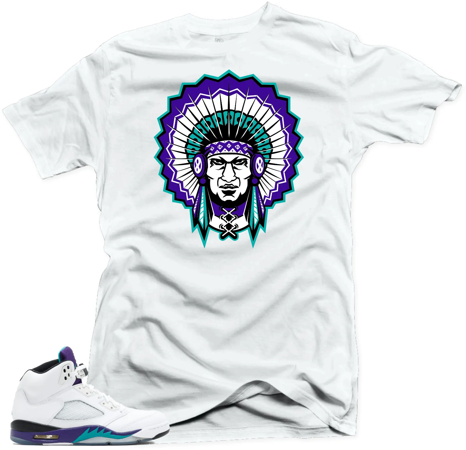 Jordan 5 Grapes Fresh Prince SHIRT-CHIEF 5 White Tee