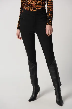 J.R 234036 Heavy Knit And Faux Leather Pants