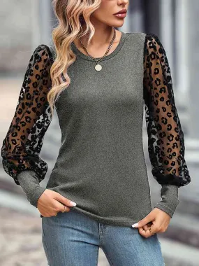 Leopard Round Neck Top