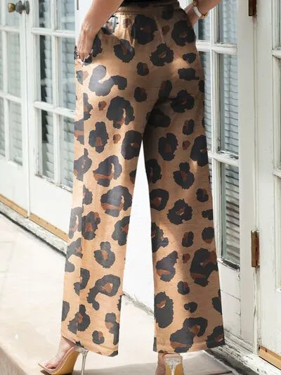 Leopard Wide Leg Pants