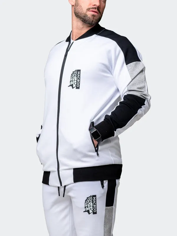 Maceoo Stretch Athletic Wear | Zipper Legendary White