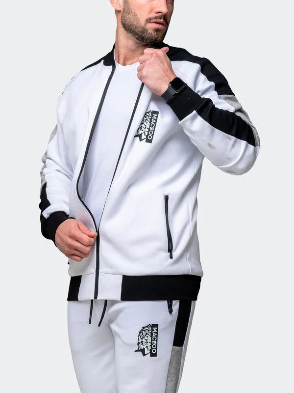 Maceoo Stretch Athletic Wear | Zipper Legendary White