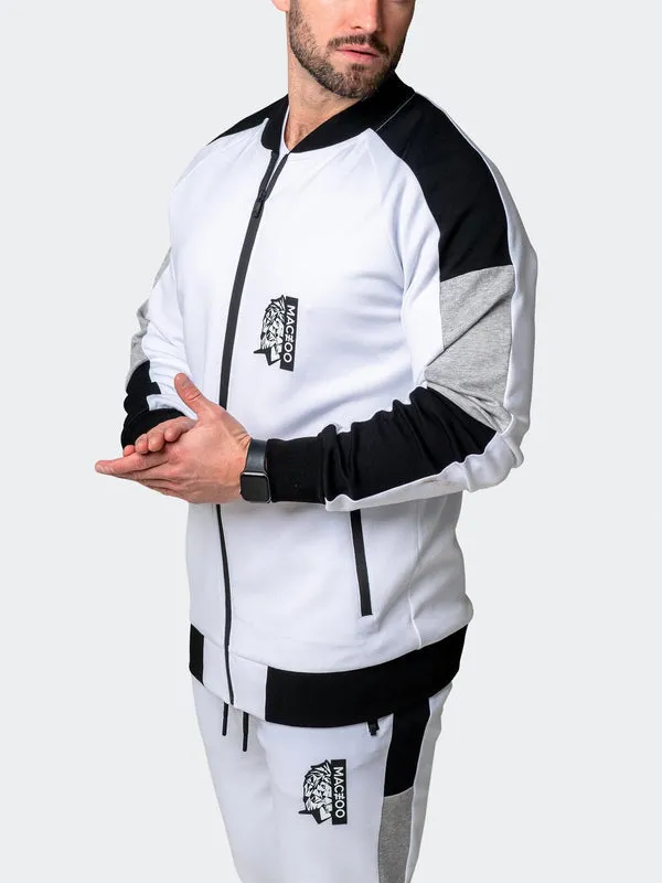 Maceoo Stretch Athletic Wear | Zipper Legendary White