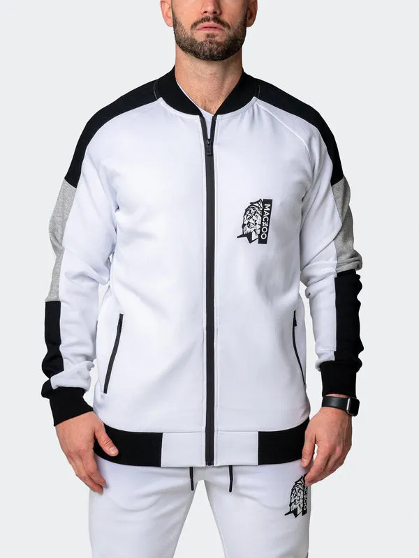 Maceoo Stretch Athletic Wear | Zipper Legendary White