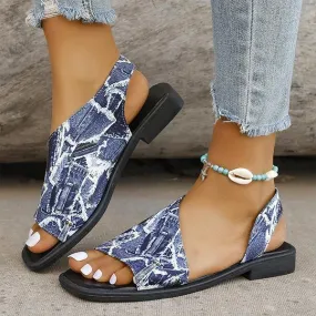 Women's Casual Skeleton Print Beach Flat Sandals 69713664S